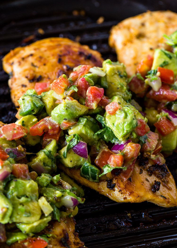 Grilled Chicken with Avocado Salsa 