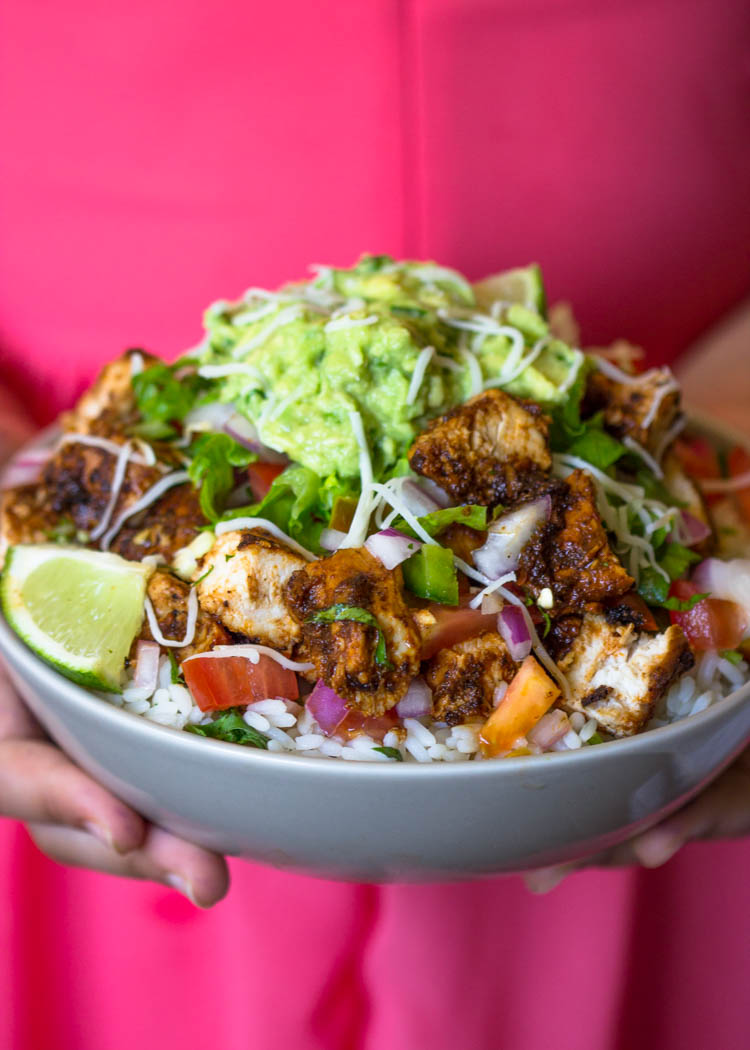 Copycat Qdoba Chicken Burrito Bowls 