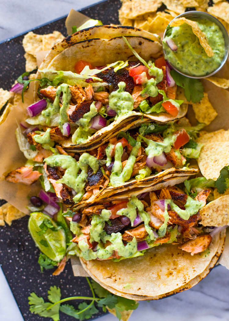 Blackened Salmon Tacos 